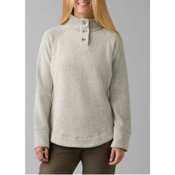 prAna FROZEN FALLS SWEATER IN PEBBLE GREY Size Medium women’s - Picture 2 of 9
